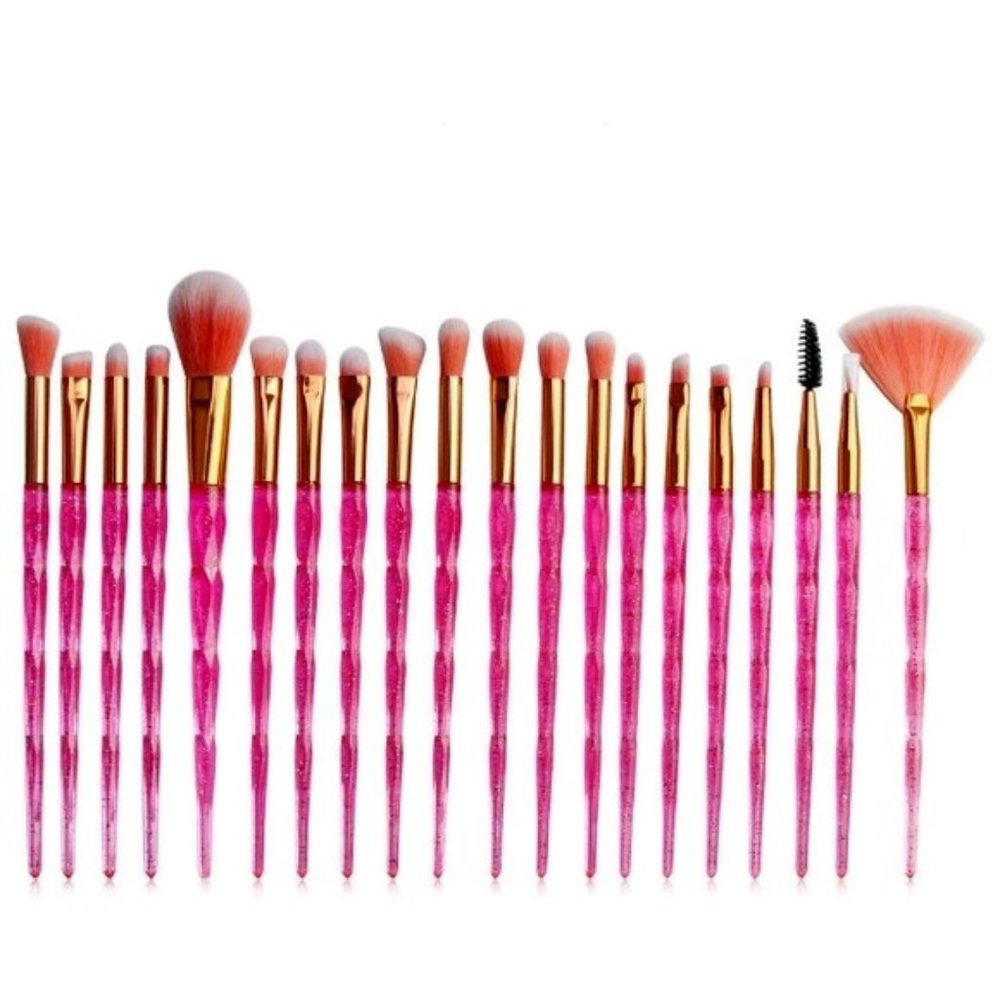 New 20pcs Diamond Makeup Brush Set Pink